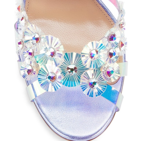 Aquazzura
Meteorite PVC Embellished Ankle-Strap Sandals - Picture 4 of 13